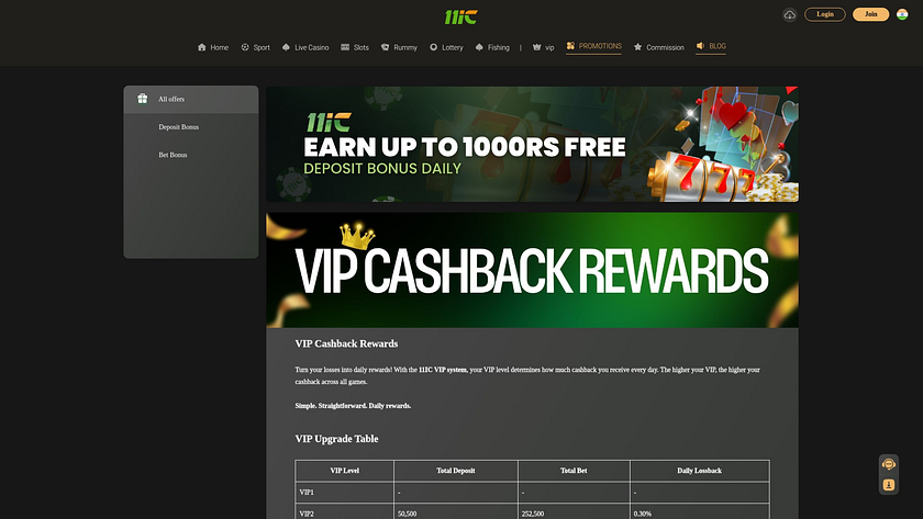 11ic Casino Desktop VIP-Programm