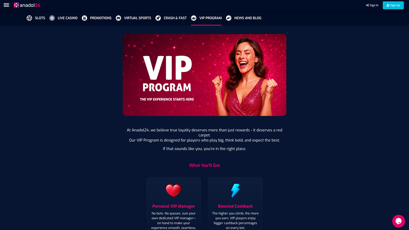 Programa VIP del casino Anadol24