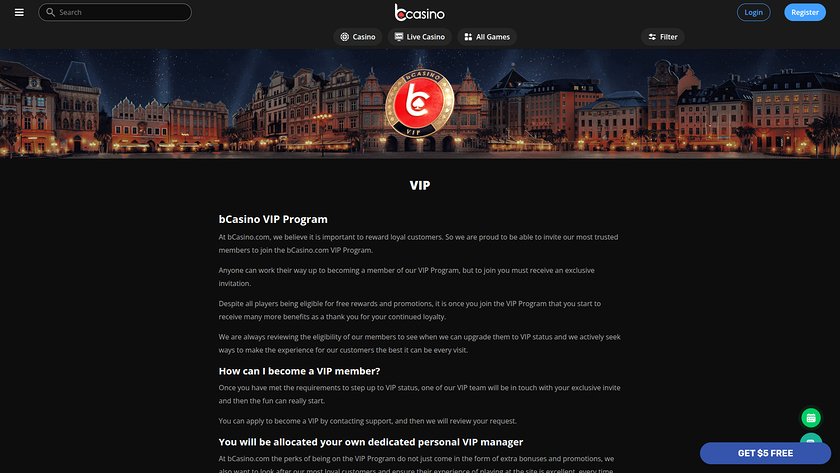 Programa VIP de Bcasino Escritorio