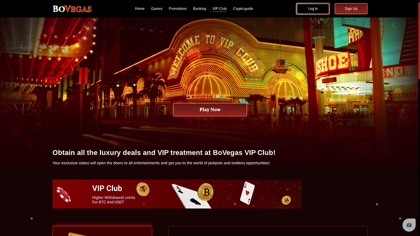 Programa VIP de BoVegas Casino para escritorio