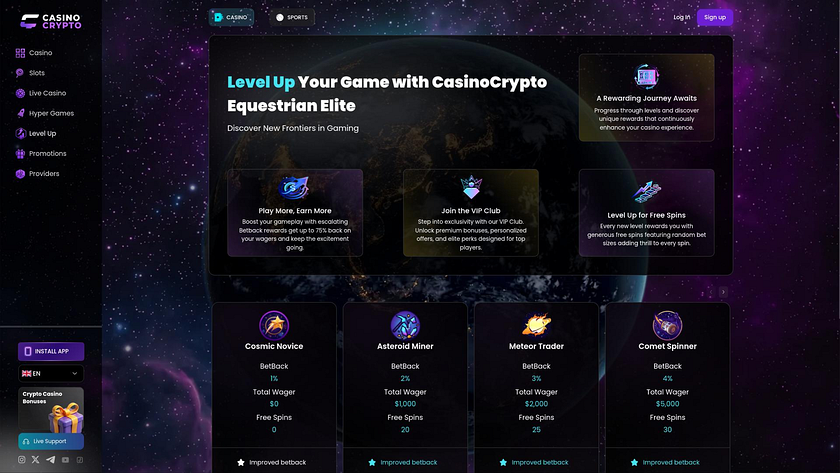 VIP-страница CasinoCrypto.io