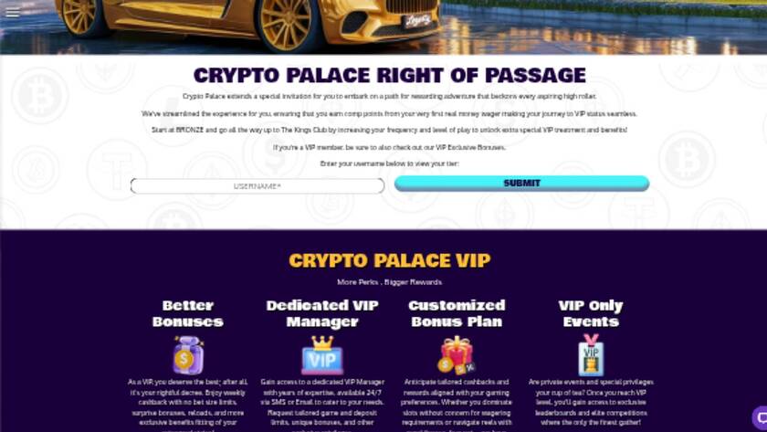 Crypto Palace Casino Vip Desktop