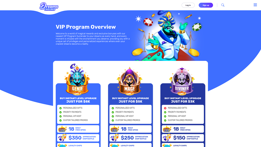 Dreams Casino Desktop VIP Program