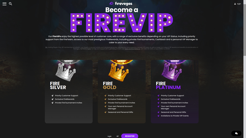 Programa VIP para desktop Fire Vegas