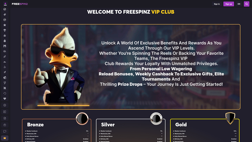 Programma VIP per desktop del casinò Freespinz