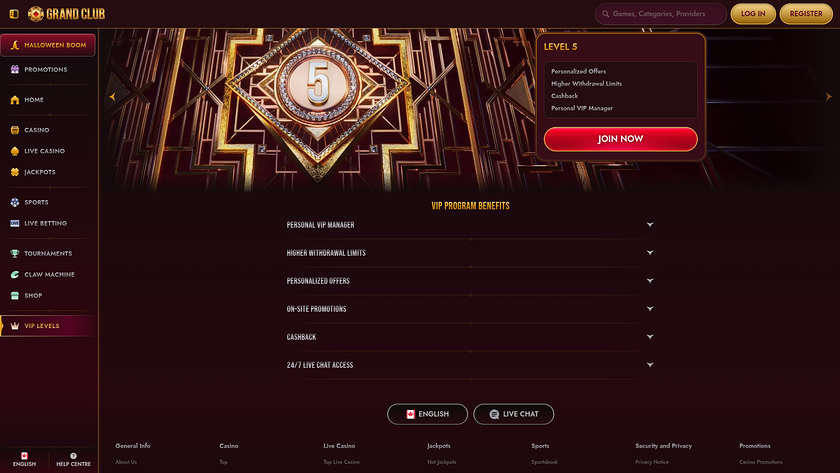 Grandclub Casino Desktop-VIP-Programm