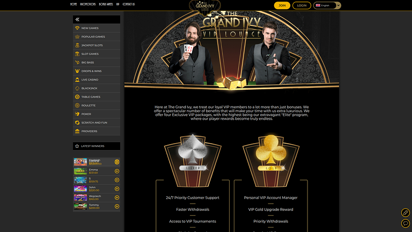 Grand Ivy Casino Desktop VIP Program