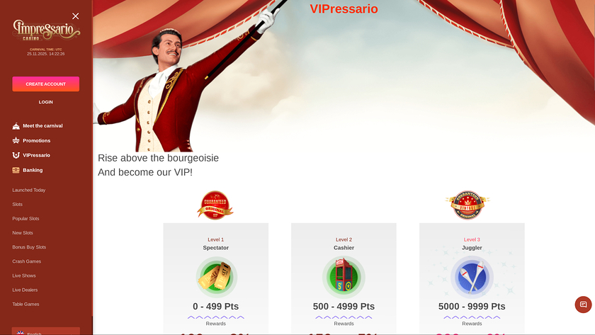 Programma VIP del Casinò Impressario