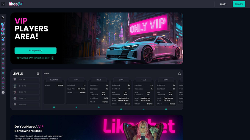 Pagina VIP di Likes.bet Casino