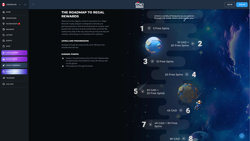 VIP-программа Loki Casino Desktop