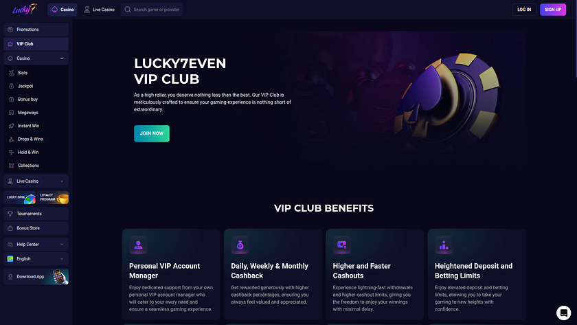 VIP-программа Lucky7even Desktop