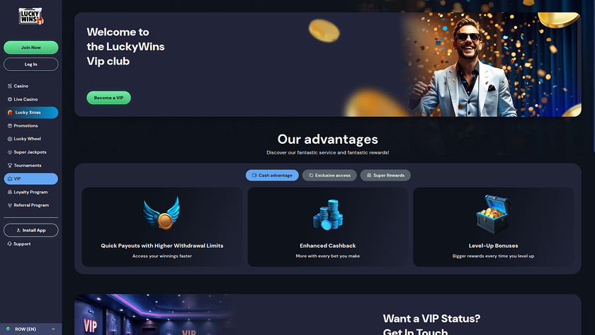 LuckyWins Casino Desktop VIP Program