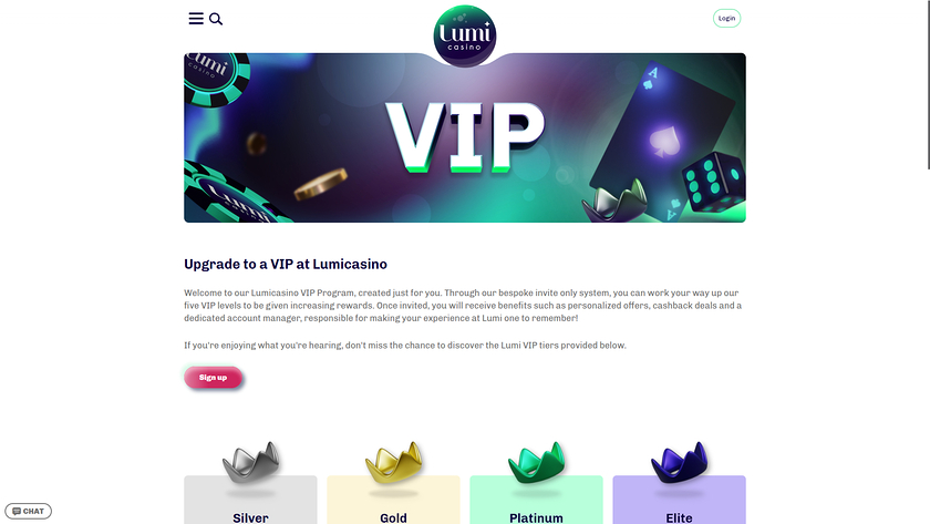 Programa VIP de escritorio de Lumi Casino