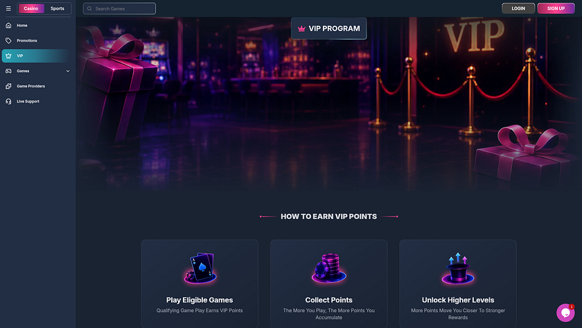 VIP-программа казино Magicianbet для настольных компьютеров
