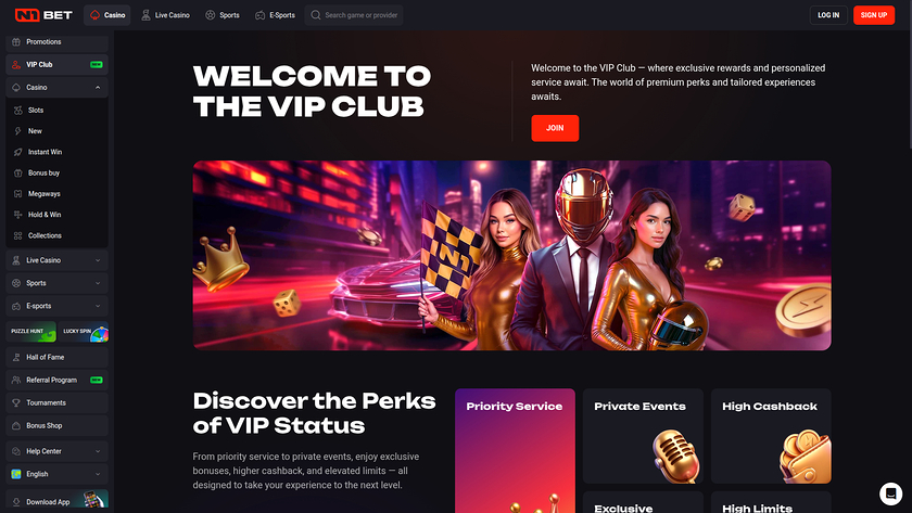 Programme VIP pour ordinateur de bureau du casino N1 Bet