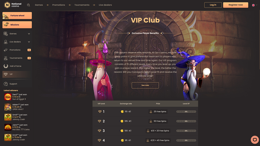 National Casino Desktop VIP Program