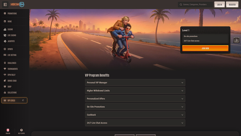 Programa VIP de escritorio del casino Neon54