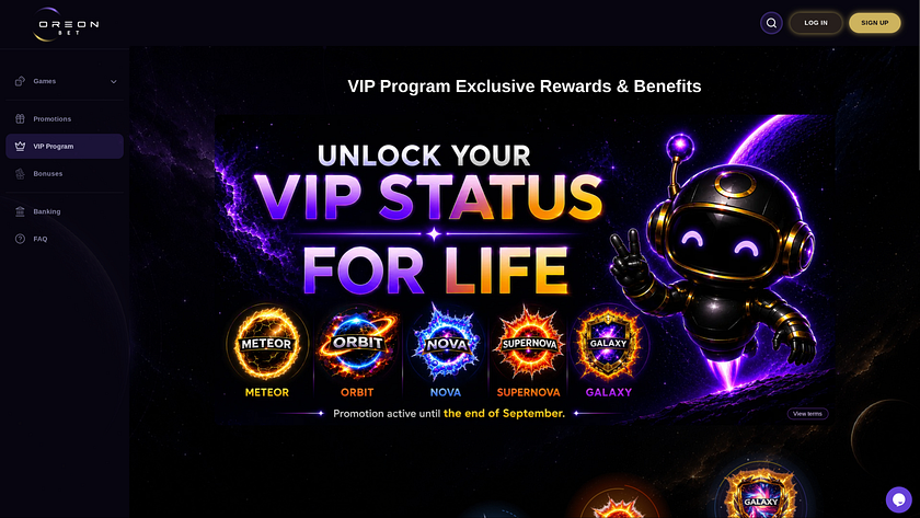 OreonBet Casino VIP page