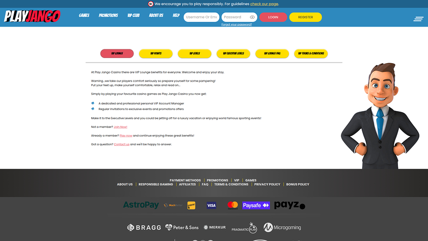 Programa VIP de escritorio para jugar en Jango Casino