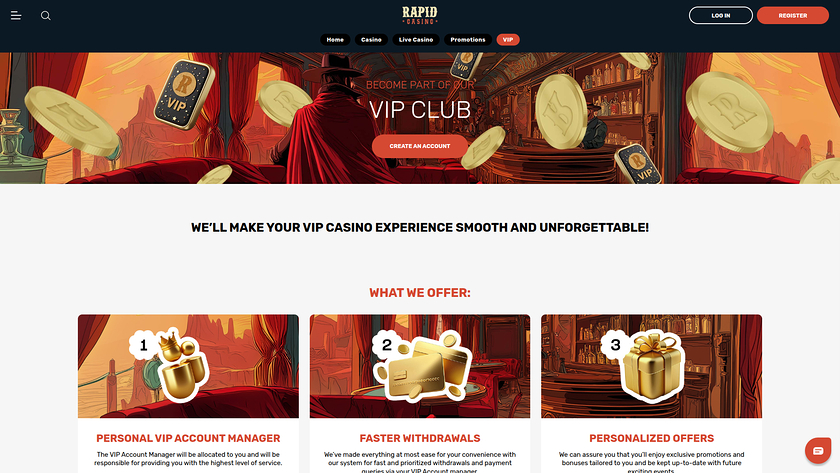 Programme VIP Rapid Casino Desktop