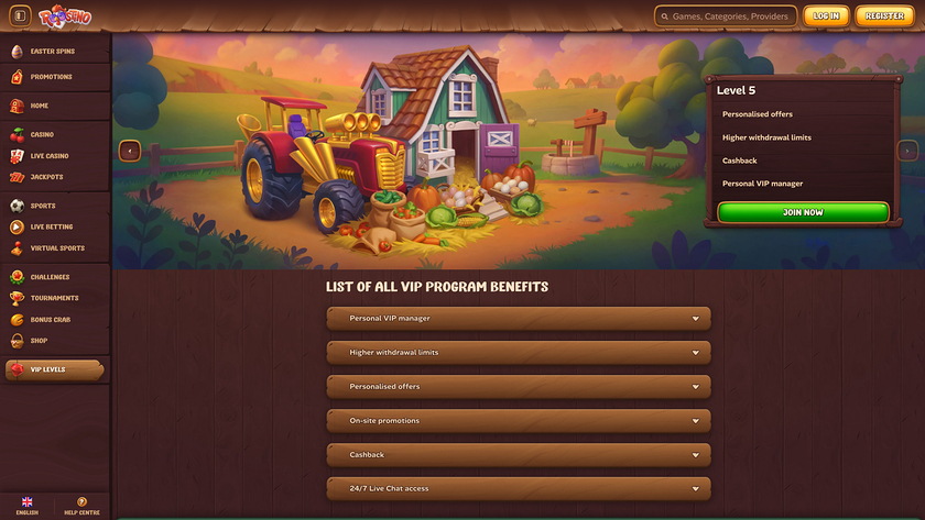 Roostino Casino VIP Program