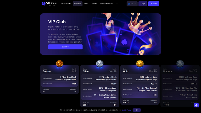 Sierra Casino Desktop VIP