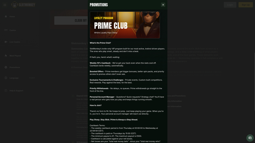 SlotMonkey Casino VIP Program