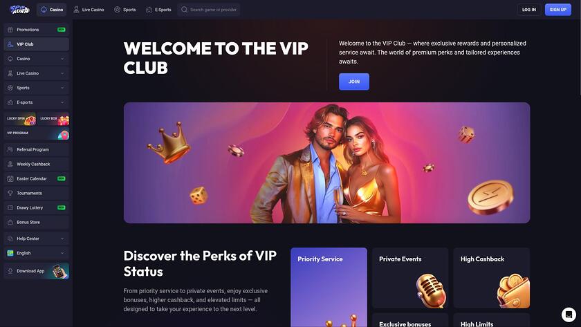 Pagina VIP di SpinAura Casino