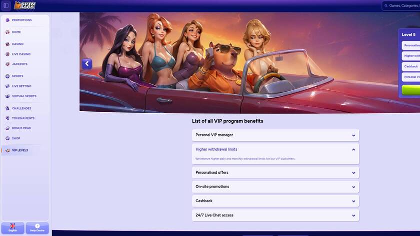 Programma VIP di Spinbara Casino