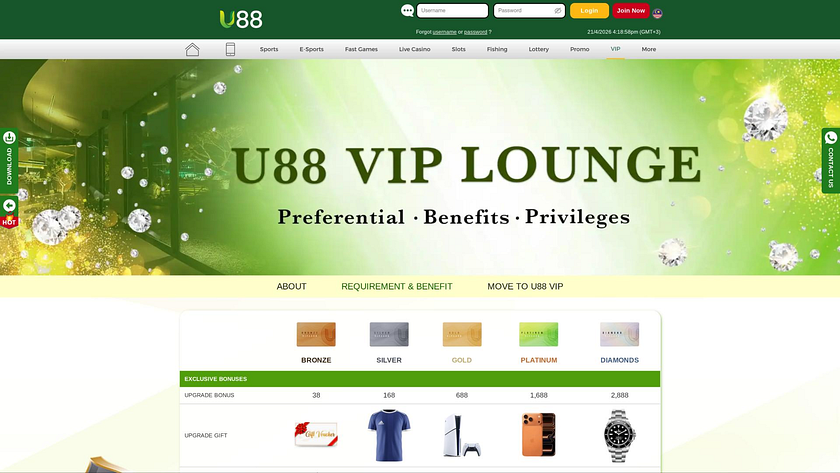 Página VIP del Casino U88