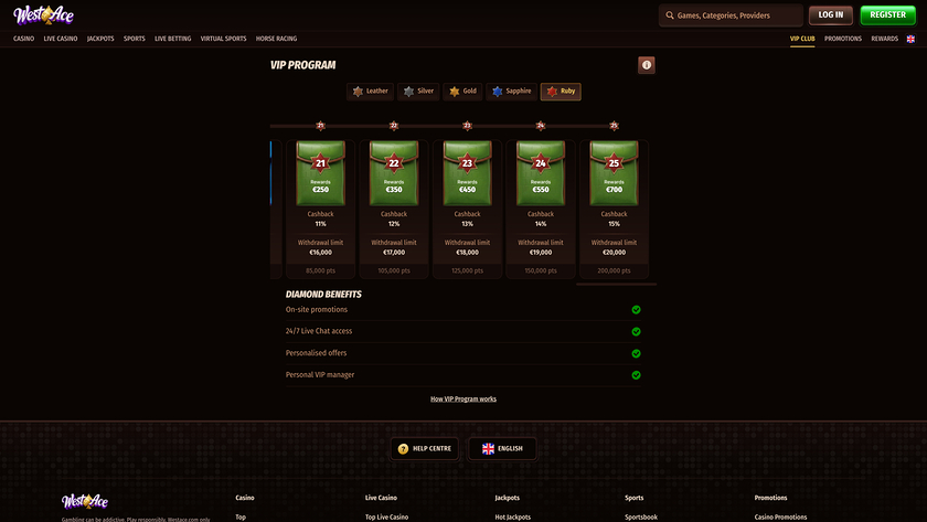 WestAce Casino VIP Program
