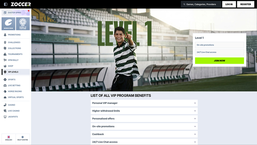 Zoccer Casino VIP Program