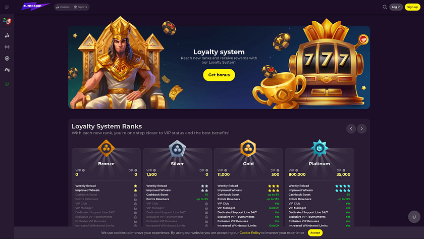 Zumospin Casino Desktop VIP