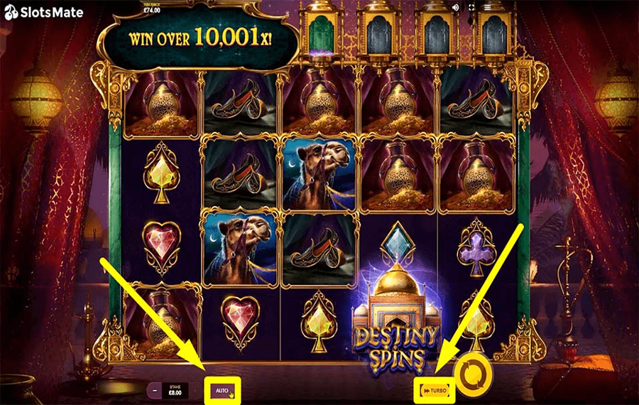 10001 Nights Utilizzando le funzioni opzionali “Riproduzione automatica” e “Turbo”.