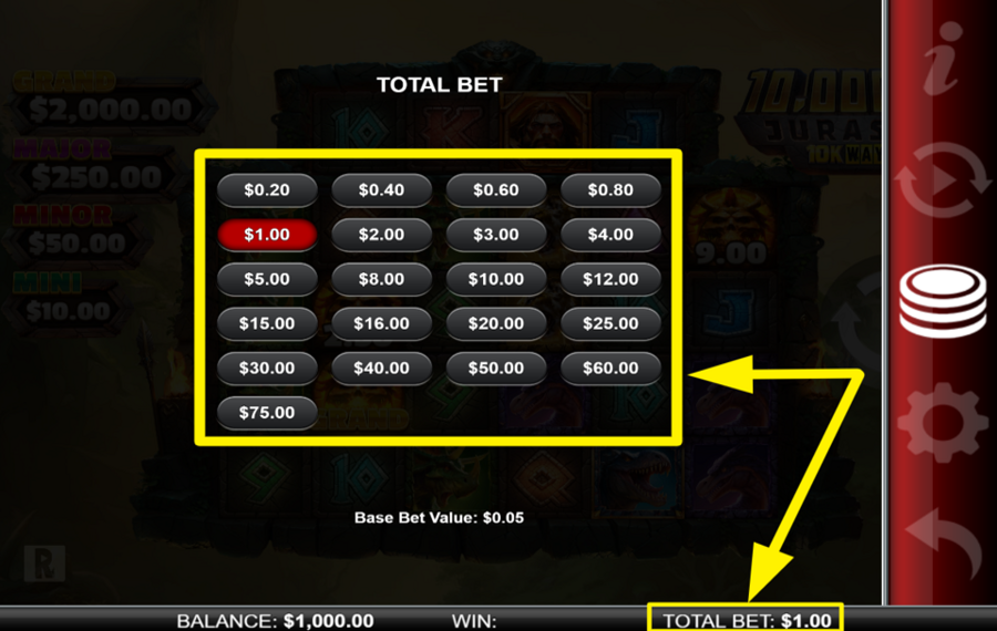 10000 BC Jurassic 10K Ways ASSIGN A BET VALUE.