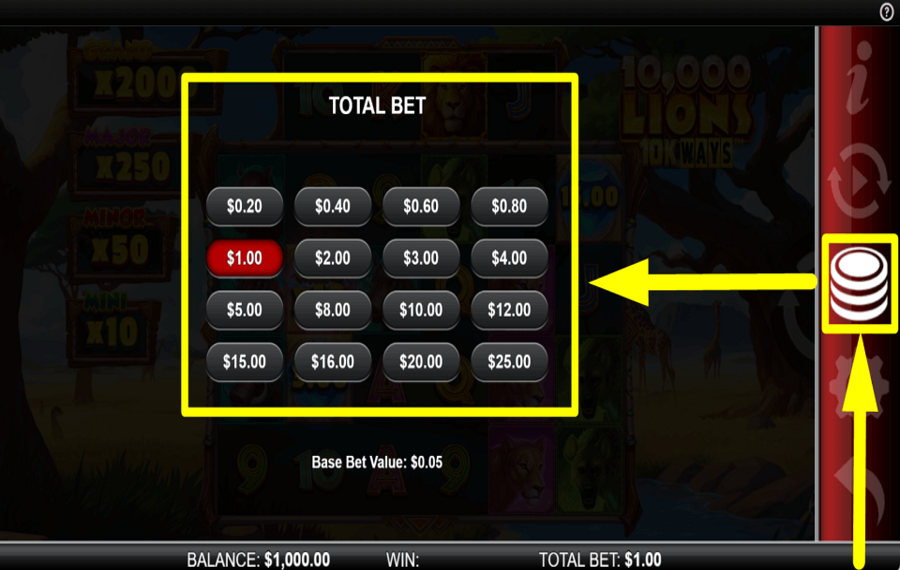 10000 Lions 10K ОПРЕДЕЛИТЕ СВОЮ СТАВКУ.