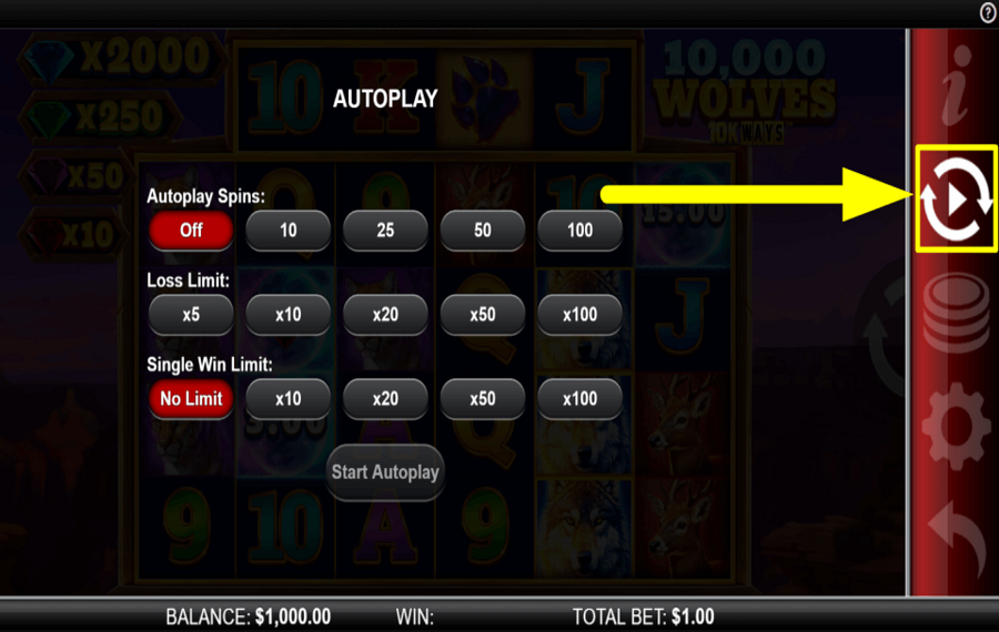 10000 Wolves 10K Ways ВЫБЕРИТЕ АВТОМАТИЧЕСКИЕ СПИНЫ.