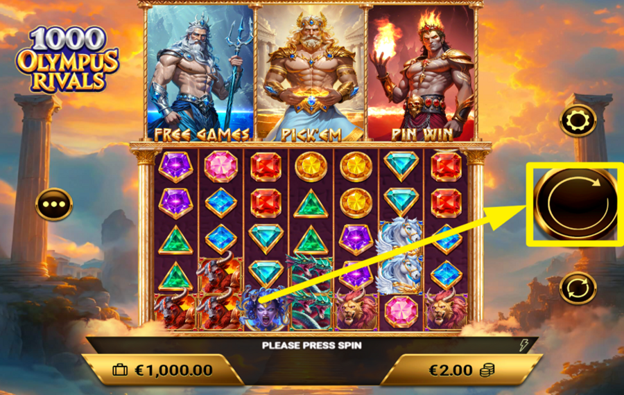 1000 Olympus Rivals MACH MIT BEIM DREHSPIEL.