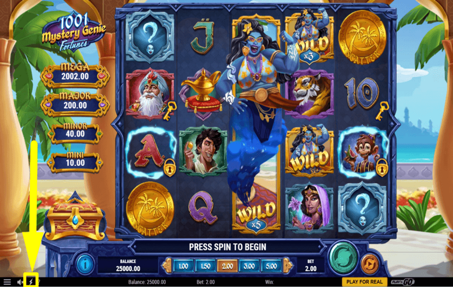 1001 Mystery Genie Fortunes КОНТРОЛИРУЙТЕ СКОРОСТЬ.