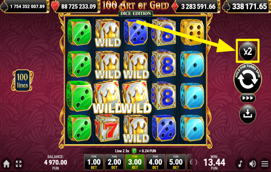 100 Art of Gold Dice Edition ¡PRUEBA TU SUERTE!