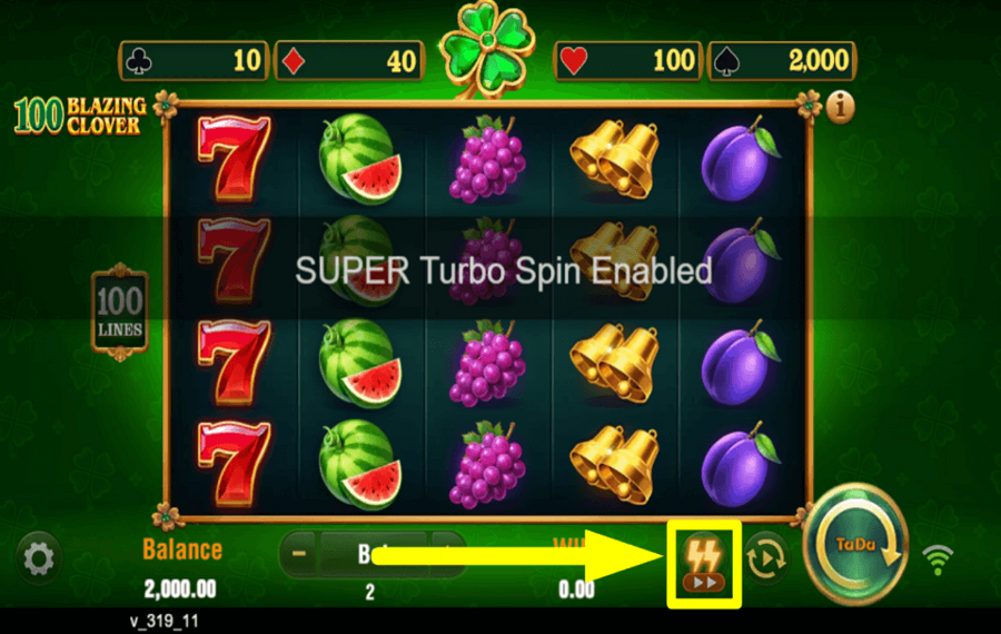 100 Blazing Clover ВКЛЮЧИТЕ ТУРБО.