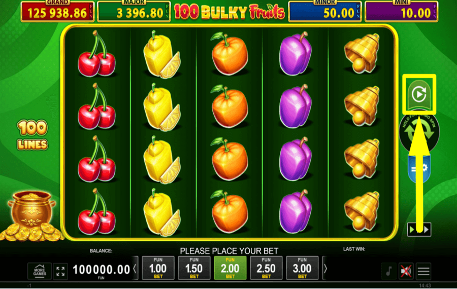 100 Bulky Fruits Golden Coins Link ROTAZIONE AUTOMATICA.