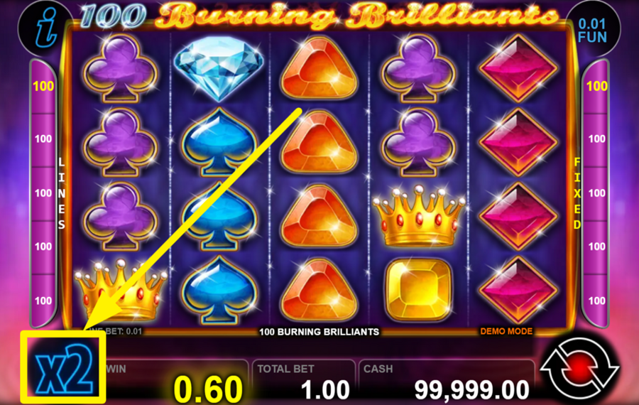 100 Burning Brilliants ¡PRUEBA TU SUERTE!