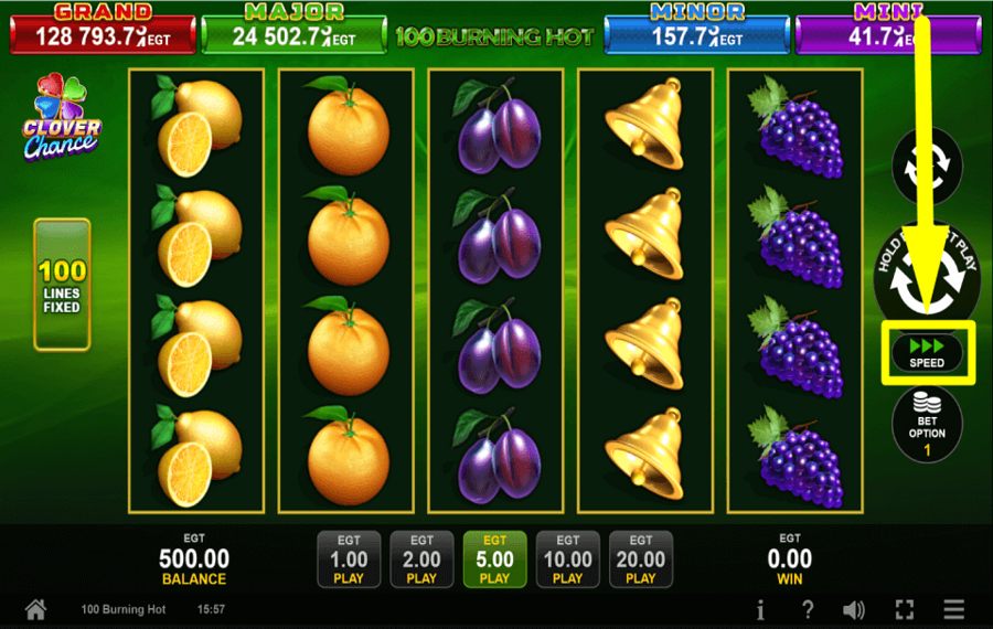 100 Burning Hot Clover Chance ACTIVER LE MODE TURBO.