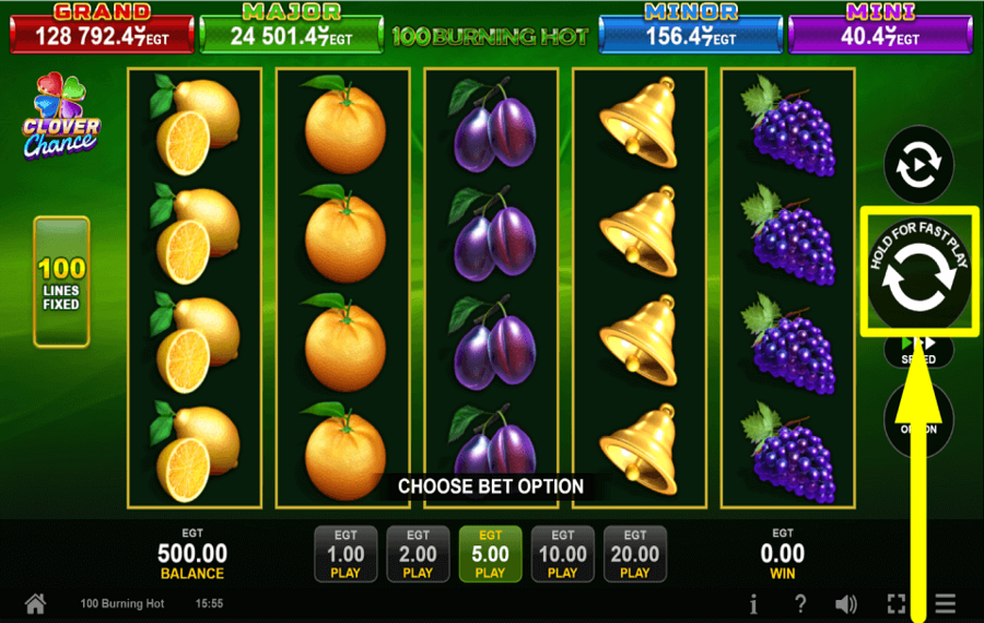 100 Burning Hot Clover Chance FAITES TOURNER POUR GAGNER.