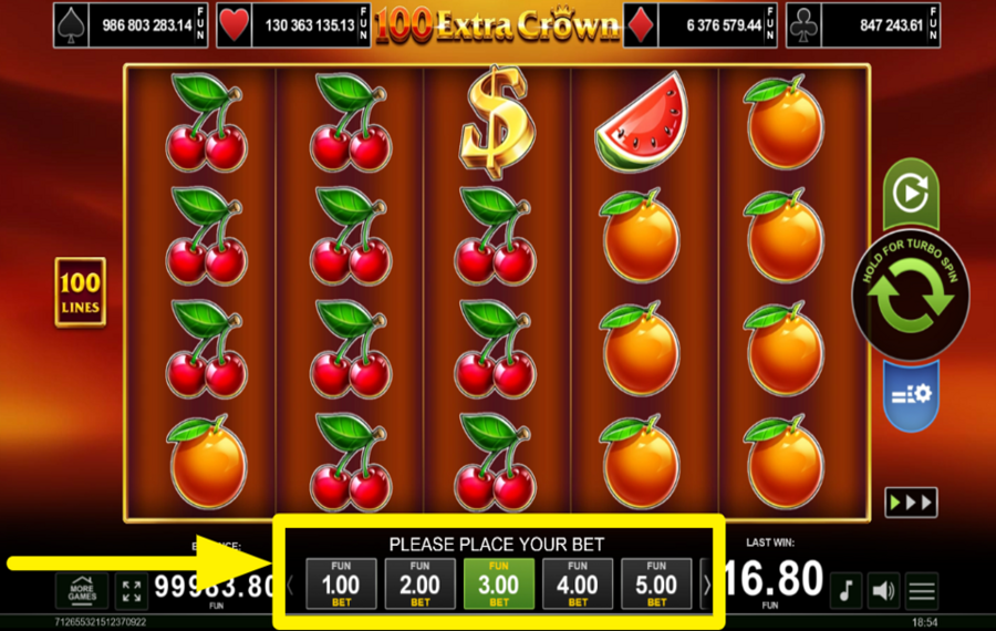 100 Extra Crown BESTIMMEN SIE IHREN EINSATZ.