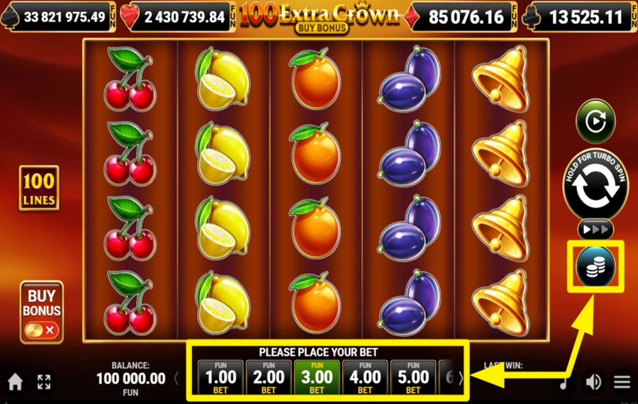 100 Extra Crown Buy Bonus ОПРЕДЕЛИТЕ СВОЮ СТАВКУ.