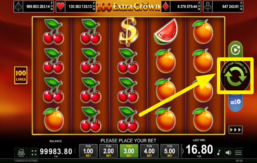 100 Extra Crown DREHEN, UM ZU GEWINNEN!
