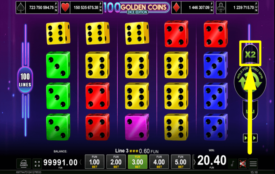 100 Golden Coins Dice Edition PREPARE TO GAMBLE.