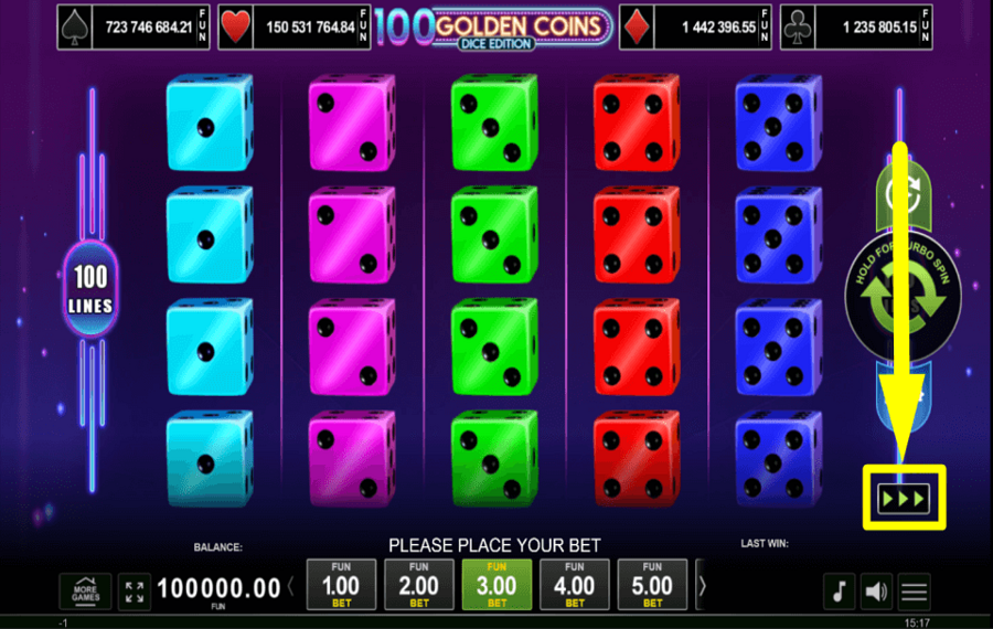 100 Golden Coins Dice Edition PICK UP THE PACE.